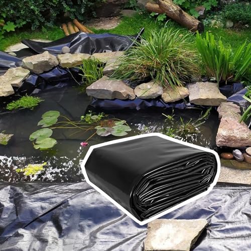 Teichfolie vorgeschnitten 0.12mm Teichfolien HDPE Teichplane 3x3m 6x6m 10x10m UV-Beständig witterungsbeständig, Reißfest Baufolie Schwarz für Gartenlandschaftsbau Pools Koi-Teiche ( Größe : 4x4m ) von CHAOJIMALI