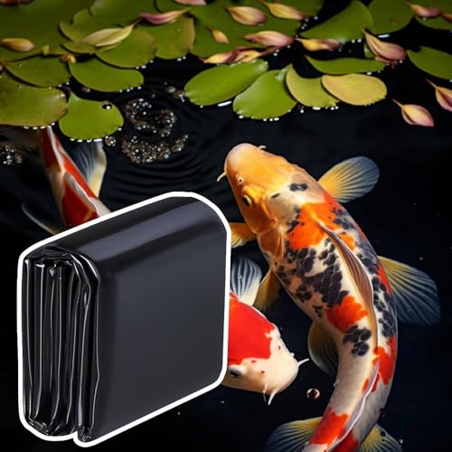 Vorgeformte Teichfolie 4x1m 3x3m 6x5m Schwarz HDPE Teichfolien Einfaches Schneiden Teichfolie für Außenteiche UV- und witterungsbeständig Schwimmteich Folie für Koiteiche Brunnen 0.12mm ( Größe : 4x1m von CHAOJIMALI