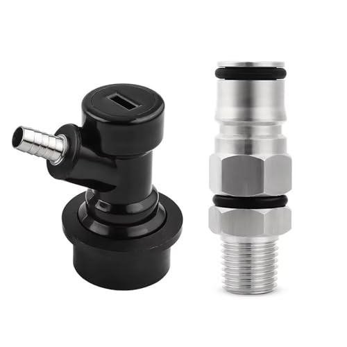 1 Stück Homebrew Ball Lock Post – 19/32 Zoll Gas-/Flüssigkeitsfass-Adapter mit 1/4 Zoll männlichem NPT-Sechskant-Überdruckventil(Liquid+Barb ball lock) von CHAOMIN