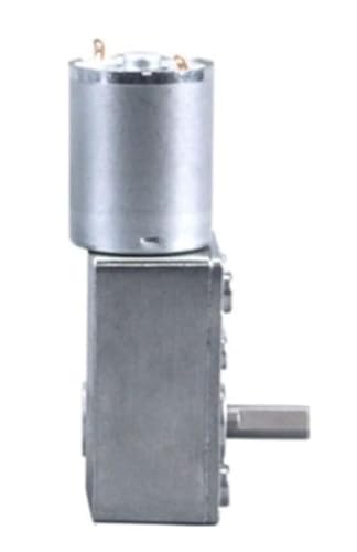 24-V-Gleichstrommotor mit hohem Drehmoment und rechtwinkligem Schneckengetriebe – 370 Hobby-Mini-Getriebemotor mit Bürsten for Robotik und Heimwerkerprojekte(10rpm 24v) von CHAOMIN