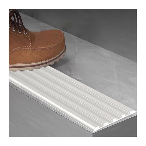 CHAOMIN Treppenkantenschutz aus Aluminiumlegierung mit hoher Traktion – rutschfeste Treppenleisten for Sicherheit und Stil, 1 Stück(Silver,L 100cm/1m/3.3 ft) von CHAOMIN
