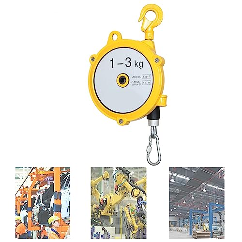 Einziehbarer Federzug mit 1,5 m Drahtseil und Haken – langlebiger Werkzeugzug for Werkstatt- und Kfz-Ausrüstung(1-3kg) von CHAOMIN