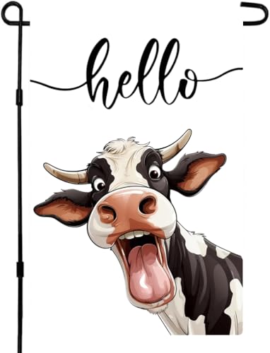 CHAONENG Lustige Gartenflagge mit weißer und schwarzer Kuh, 30,5 x 45,7 cm, für Frühling, Sommer, Herbst, Winter, saisonale Flaggen für drinnen und draußen, doppelseitig, Urlaubsflagge, Banner CHAONENG Lustige Gartenflagge mit weißer und schwarzer Kuh, 30,5 x 45,7 cm, für Frühling, Sommer, Herbst, Winter, saisonale Flaggen für drinnen und draußen, doppelseitig, Urlaubsflagge, Banner von CHAONENG