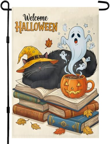 CHAONENG Willkommens-Halloween-Gartenflagge, 30,5 x 45,7 cm, doppelseitig, für den Außenbereich, Halloween-Flagge CHAONENG Willkommens-Halloween-Gartenflagge, 30,5 x 45,7 cm, doppelseitig, für den Außenbereich, Halloween-Flagge von CHAONENG