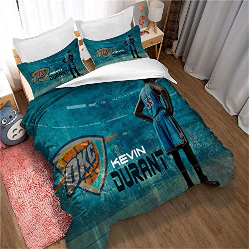 CHAOSE-DEB Bettbezüge Basketball Kevin Durant Bettwäsche Set Bettbezug Kissenbezug Anti-Milbe (Stil 05,135 x 200 cm) von CHAOSE