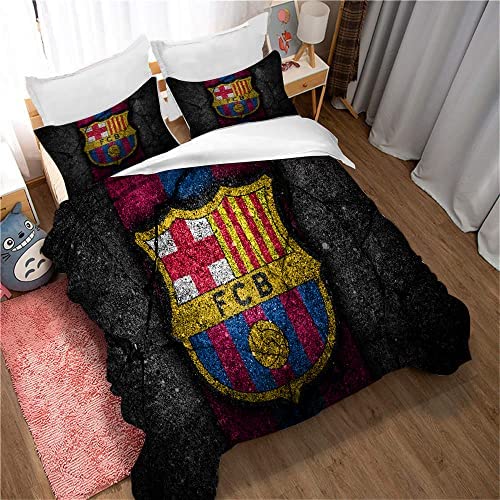 CHAOSE-DEB Bettbezug-Set Für Kinder Cartoon Football Team FC Barcelona, ????für Kinder Mädchen Kinder Heimtextilien Bettwäsche (Muster 06,135 x 200 cm) von CHAOSE