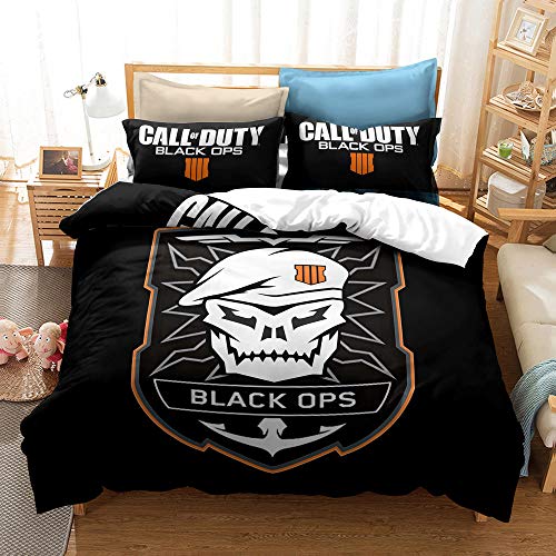 Bettwäscheset Call of Duty Spiel | 3 STÜCK | Kissen 80x80 | 100% Baumwolle | Öko-Tex | Mit Reißverschluss | Atmungsaktiv | Anti Allergisch (COD 04,135 x 200 cm) von CHAOSE