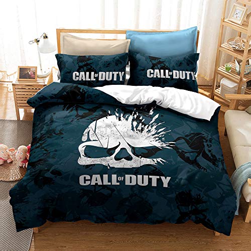 Bettwäscheset Call of Duty Spiel | 3 STÜCK | Kissen 80x80 | 100% Baumwolle | Öko-Tex | Mit Reißverschluss | Atmungsaktiv | Anti Allergisch (COD 05,135 x 200 cm) von CHAOSE