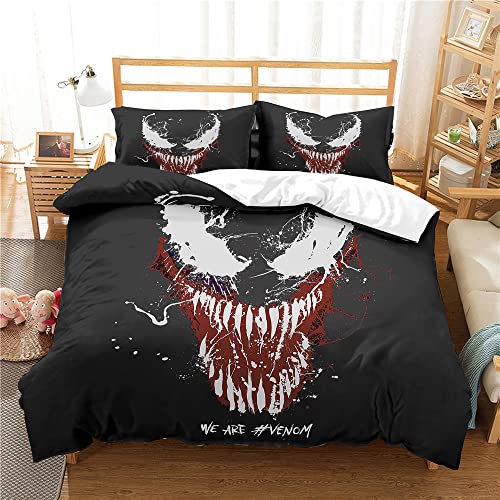 CHAOSE Bettbezug Double Size Movie Venom Bettwäsche-Set, 100% Baumwolle, Wendbare Bettbezüge Mit Kissenbezügen (Gift 05,135 x 200 cm) von CHAOSE