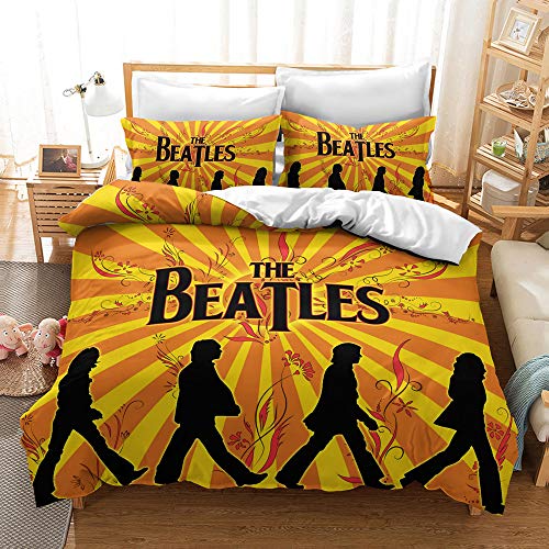 CHAOSE Bettbezug Single Double, The Beatles, Wende-Bettwäsche-Set Für Doppelbett (Felsen 01,220 x 240 cm) von CHAOSE