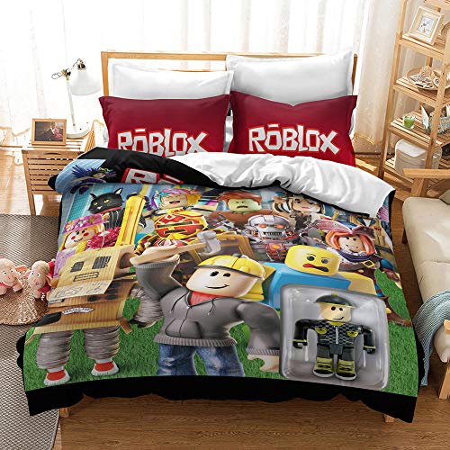 CHAOSE Game Roblox Bettwäsche-Set, Bettbezug Aus 100% Baumwolle, Weich Und Bequem, Für Jungen Und Mädchen (Muster 02,135 x 200 cm) von CHAOSE