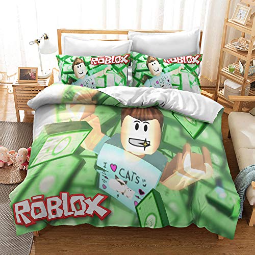 CHAOSE Game Roblox Bettwäsche-Set, Bettbezug Aus 100% Baumwolle, Weich Und Bequem, Für Jungen Und Mädchen (Muster 03,135 x 200 cm) von CHAOSE