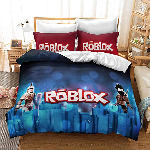 CHAOSE Game Roblox Bettwäsche-Set, Bettbezug Aus 100% Baumwolle, Weich Und Bequem, Für Jungen Und Mädchen (Muster 04,135 x 200 cm) von CHAOSE