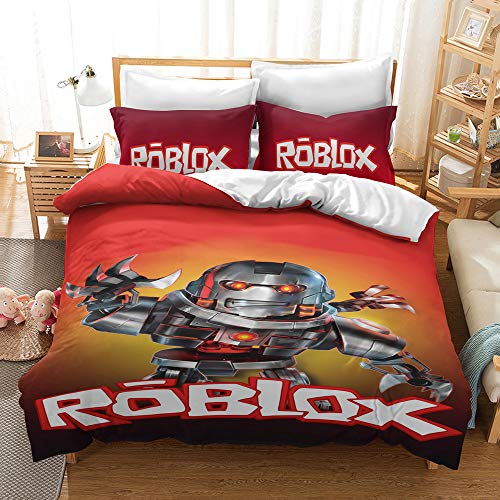 CHAOSE Game Roblox Bettwäsche-Set, Bettbezug Aus 100% Baumwolle, Weich Und Bequem, Für Jungen Und Mädchen (Muster 06,135 x 200 cm) von CHAOSE