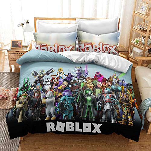 CHAOSE King Bedding Bettbezug-Set ? Game Roblox 3-teiliges Mikrofaser-Bettwäsche-Set, Bettbezug Und 2 Kissenbezüge Für Männer Und Frauen (Muster 06,135 x 200 cm) von CHAOSE