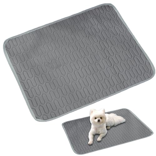 CHAOTEMAI Kühlmatte Hund Grau Kühldecke Hund 70 x 50 cm Kühlmatte Katze Tragbar Dog Cooling Mat Maschinenwaschbar Hunde Kühldecke Abkühlung Hundekühlmatte für Drinnen Im Auto und Draußen von CHAOTEMAI