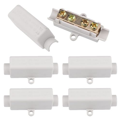 Kabelverbinder 5 Stück Stoßverbinder Lüsterklemmen Steckbar aus Messing 100A 1000V für 2.5-16 mm² Kabel Lüsterklemme Verbindungsklemme Klemmen Elektro Durchgangsverbinder Kabel Verbinder von CHAOTEMAI