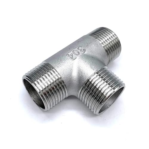 CHAOUYYZ 1/4" 3/8" 1/2" 3/4" 1" 1-1/4" 1-1/2" 2" Bsp Außengewinde T-Stück 3-Wege-Verteiler, Edelsta304 Rohrverschraubung Wasser, Gas Und Kraftstoff/Bspt Male/2" von CHAOUYYZ