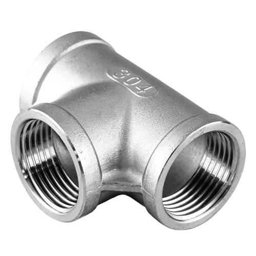 CHAOUYYZ 1/4" 3/8" 1/2" 3/4" 1" 1-1/4" 1-1/2" 2" Bsp Außengewinde T-Stück 3-Wege-Verteiler, Edelsta304 Rohrverschraubung Wasser Gas/F-F-F/2" von CHAOUYYZ