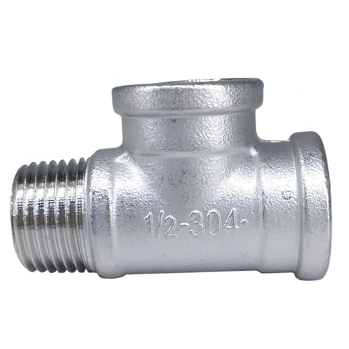 CHAOUYYZ 1/4" 3/8" 1/2" 3/4" 1" 1-1/4" 1-1/2" 2" Bsp Außengewinde T-Stück 3-Wege-Verteiler, Edelsta304 Rohrverschraubung Wasser Gas/F-F-M/1" von CHAOUYYZ