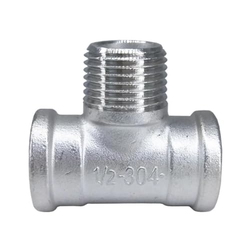 CHAOUYYZ 1/4" 3/8" 1/2" 3/4" 1" 1-1/4" 1-1/2" 2" Bsp Außengewinde T-Stück 3-Wege-Verteiler, Edelsta304 Rohrverschraubung Wasser Gas/F-M-F/2" von CHAOUYYZ