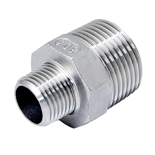 CHAOUYYZ 1/8" 1/4" 3/8" 1/2" 3/4" 1" 2" 3" 4" Bsp Npt Außengewinde Reduzierstück Sechskantnippel Edelsta304 Rohrverschraubung Verbindungskupplung Adapter/Bspt Ss304/2 To 3L4 Inch von CHAOUYYZ