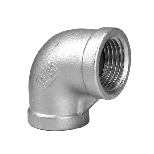 CHAOUYYZ 1/8" 1/4" 3/8" 1/2" 3/4" 1" 2" 3" 4" Bsp Npt Innengewinde 90-Grad-Kniestück-Kupplung 201/304/316 Edelstahl-Rohrverschraubung/Bspt Ss304/Female-Female_1" von CHAOUYYZ