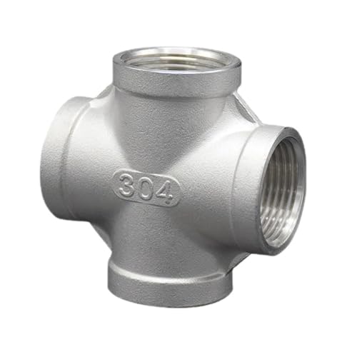CHAOUYYZ 1/8" 1/4" 3/8" 1/2" 3/4" 1" 2" 3" Bsp Npt Innengewinde Kreuz-4-Wege-Verteiler 201/304/316 Edelstahl-Rohrverschraubung/Npt Ss304/1-1/4" von CHAOUYYZ