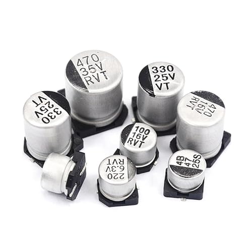 CHAOUYYZ 10 Stück Smd-Elektrolytkondensatoren Kondensator 6,3 V 10 V 16 V 25 V 35 V 50 V 63 V 100 V 400 V, 2,2 10 22 33 47 100 220 330 470 560 680 1000 µf 1–2200 µf/25V47Uf(6.3 * 5.4) von CHAOUYYZ