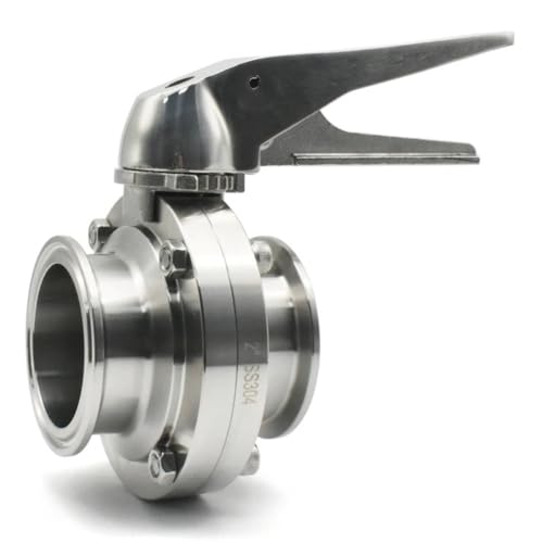 CHAOUYYZ 3/4 Zoll, 1 Zoll, 1,5 Zoll, 2 Zoll, 3/4 Zoll, Sanitär-Absperrklappe, Edelsta304, Extrusions-Durchflussregelventil, Selbstgemachte Milchprodukte/63.0Mm Ferrule 77.5 von CHAOUYYZ