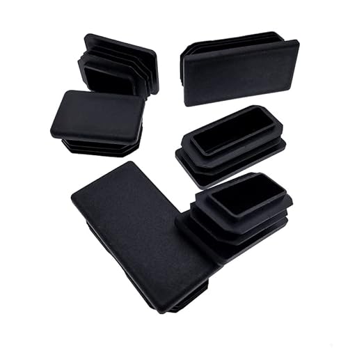 CHAOUYYZ 30 X 50 Mm Kappe Für Rechteckrohr, Schwarzes Kunststoff-Rohrbein Für Stahlmöbel, Rutschfeste Schutzkappe Für Vierkantrohr, 12 Stück (Farbe: ) von CHAOUYYZ