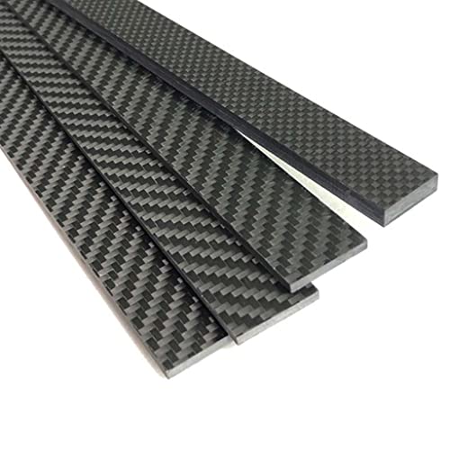 CHAOUYYZ 3K Kohlefaserplatte Dick 0,2–6 Mm, Hochfeste Kohlefaserplatte Kohlestreifen Kohleflachstreifen/2.0 * 20 * 486Mm von CHAOUYYZ