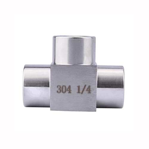 CHAOUYYZ Bsp Npt Metrisches Außen-/Innengewinde Usu304, 1 Stück T-Stück, 3-Wege-Hochdruck-Rohrverschraubung, Adapterkupplung/Female Thread/Npt1I2_Thread von CHAOUYYZ