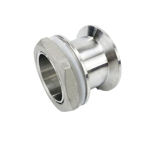 CHAOUYYZ Tri-Clamp-Adapter 1,5" (38 Mm) Ad 50,5 X Dn 25 (33,0 Mm) Außengewinde Mit Silikondichtung Oder Mutter Aus Edelstahl, Höhe 48 Mm/Without Nut von CHAOUYYZ