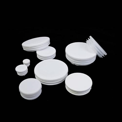CHAOUYYZ Weiße Kunststoff-Rundkappen Für Tisch- Und Stuhlfüße, 16 Stück Rohr-Einsteckstopfen, Lochabdeckungen, Rohrendstopfen 13–76 Mm/White/50Mm von CHAOUYYZ