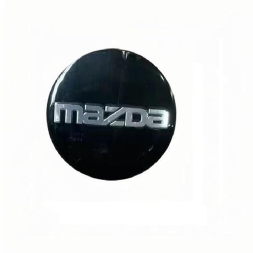 CHAOWEIFB 4 Stück Auto Nabendeckel Aufkleber für Mazda 3 2013-2019 2020 2021 2022 2023 2024, Radnabenabdeckung-Logo Radnabendeckel Nabenkappen Abzeichen Sticker,Black C-50MM von CHAOWEIFB