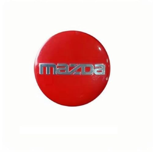 CHAOWEIFB 4 Stück Auto Nabendeckel Aufkleber für Mazda 3 2013-2019 2020 2021 2022 2023 2024, Radnabenabdeckung-Logo Radnabendeckel Nabenkappen Abzeichen Sticker,Red C-60MM von CHAOWEIFB