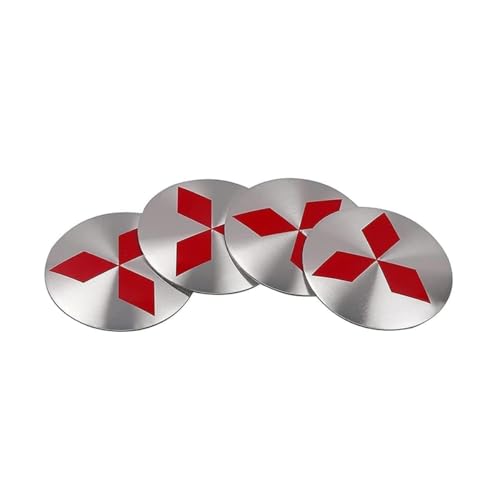 CHAOWEIFB 4 Stück Auto Nabendeckel Aufkleber für Mitsubishi Eclipse Cross PHEV Hybrid 2021 2022 2023+, Radnabenabdeckung-Logo Radnabendeckel Nabenkappen Abzeichen Sticker,60mm-Silver von CHAOWEIFB