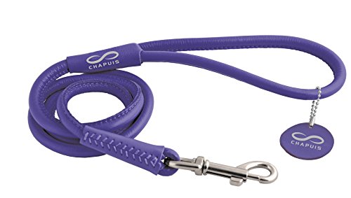 CHAPUIS SELLERIE Glamour Leine für Hunde/Katzen, rund, Leder, Durchmesser 6 mm, Länge 1,22 m, Größe XS von CHAPUIS SELLERIE