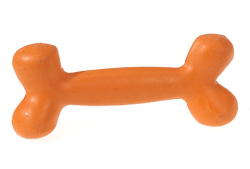 CHAPUIS SELLERIE Hundespielzeug Kauknochen Naturkautschuk orange für Hunde Länge 15 cm Größe M von CHAPUIS SELLERIE