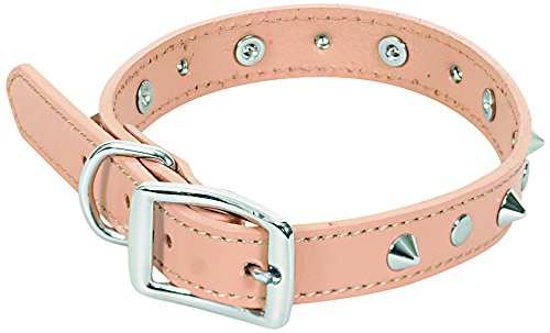 CHAPUIS SELLERIE SLA045 Hundehalsband - Leder-Imitat Natur mit Nieten - Breite 20 mm - Länge 45 cm - Größe M von CHAPUIS SELLERIE