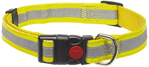 CHAPUIS SELLERIE SLA351 Reflektierendes verstellbares Hundehalsband - Gurt in Leder-Imitat gelb - Breite 25 mm - Länge 38-65 cm - Größe L von CHAPUIS SELLERIE