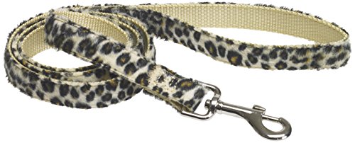 CHAPUIS SELLERIE SLA375 Hunde- und Katzenleine - Velours-Gurt Leoparden-Look - Breite 10 mm - Länge 1,20 m - Größe XS von CHAPUIS SELLERIE