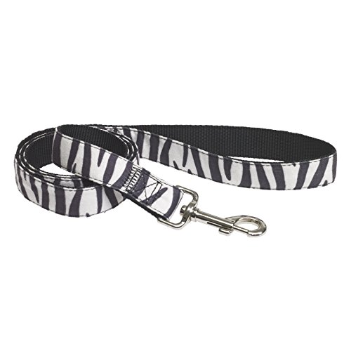 CHAPUIS SELLERIE SLA384 Hunde- und Katzenleine - Velours-Gurt Zebra-Look - Breite 10 mm - Länge 1,20 m - Größe XS von CHAPUIS SELLERIE