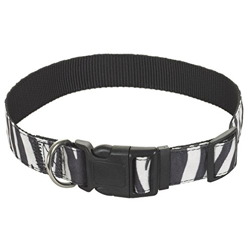 CHAPUIS SELLERIE SLA387 Hunde- und Katzenhalsband - Velours-Gurt Zebra-Look - Breite 10 mm - Länge 30 cm - Größe XS von CHAPUIS SELLERIE