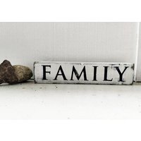 Familie Holz Wort Block/Used Look Weiß Bauernhaus-stil Home Decor Block von CHARLEYbrooke