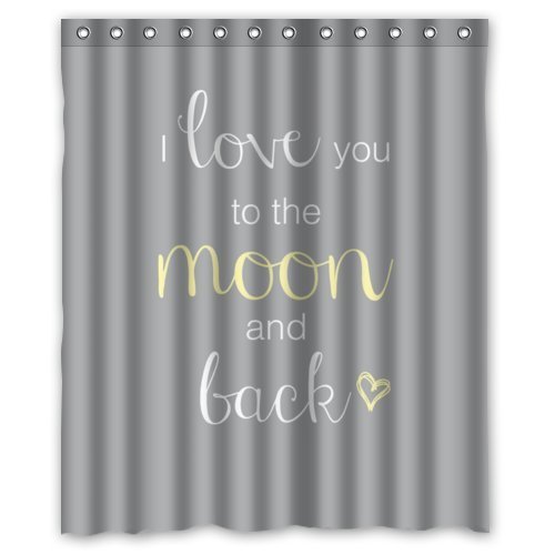 CHATAE Generic Wasserdicht Duschvorhang mit lustigem Spruch & Zitate: I Love You to The Moon and Back Design 152,4 x 182,9 cm von CHATAE