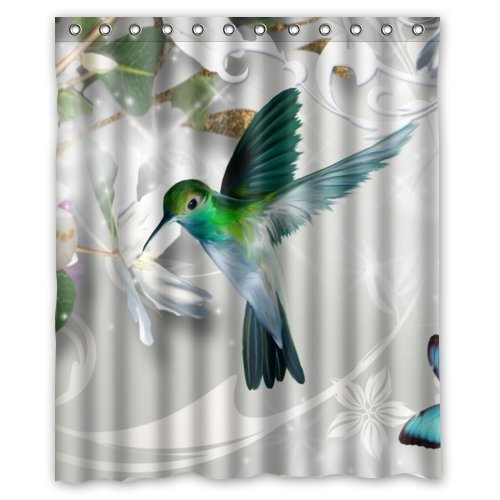 CHATAE Kolibri Duschvorhang, Polyester, wasserdicht, 152 x 183 cm von CHATAE