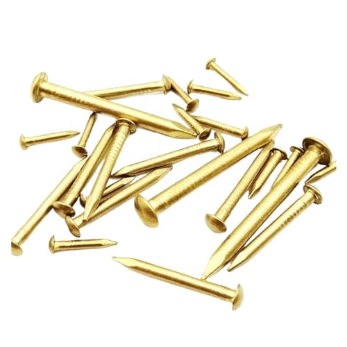 10/100 Stück goldener Durchmesser 1,2 1,5 2 2,8 mm reiner Kupfer-Nagel mit kleinem runden Kopf for Möbelscharniere, Trommel, Schmuckschatulle, Länge = 8–50 mm (Size : 100pcs 1.5x15mm) von CHATROOM