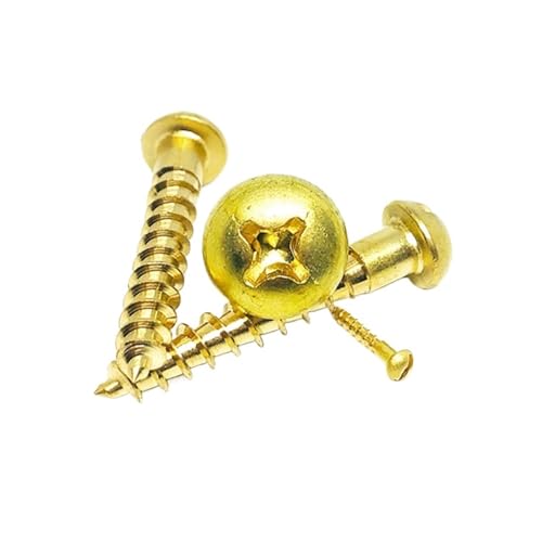 CHATROOM 10–50 Stück M2 M2.5 M3 M4 M5 Heißes massives Messing Kupfer Halbrund Flachkopf Kreuzschlitz Selbstschneidende Holzschrauben Gewinde(Size:M3x30mm 20pcs) von CHATROOM